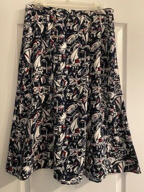 VTG CHRISTOPHER & BANKS NAUTICAL / SAILOR SKIRT PETITE SZ 12